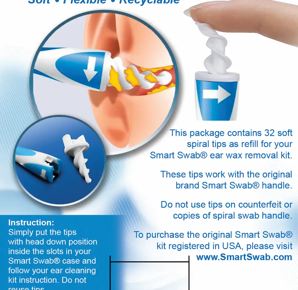 smart swab replacement tip with instructions and tip flexibility